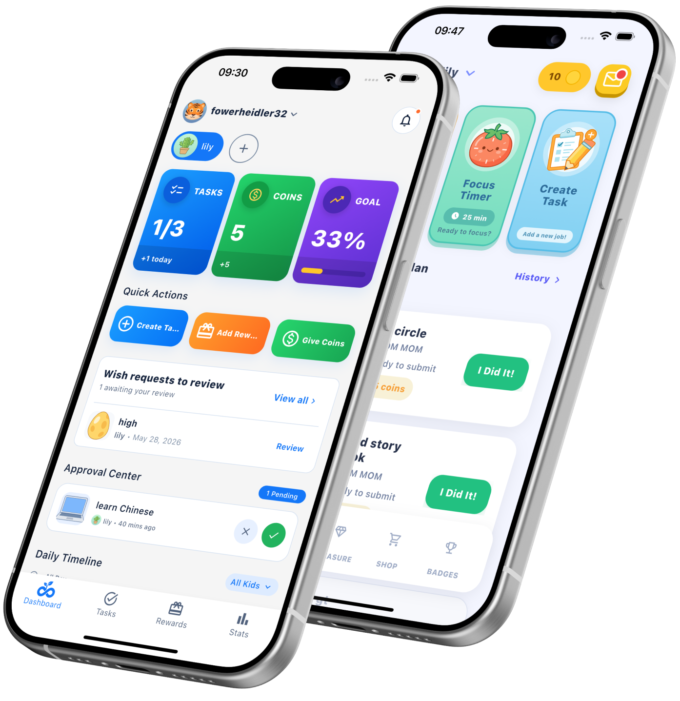 Habisun app on parent and child devices
