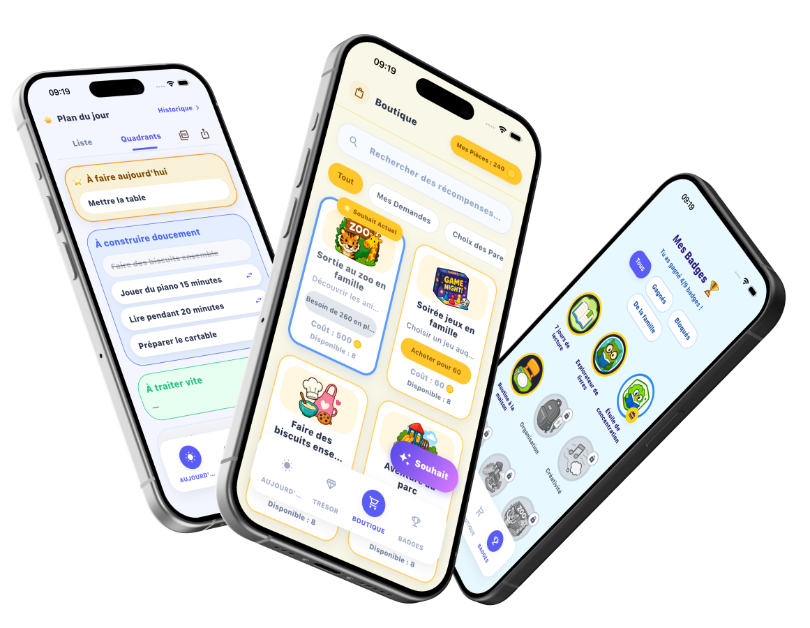 Parcours enfant Habisun, du planning quotidien aux récompenses et aux badges