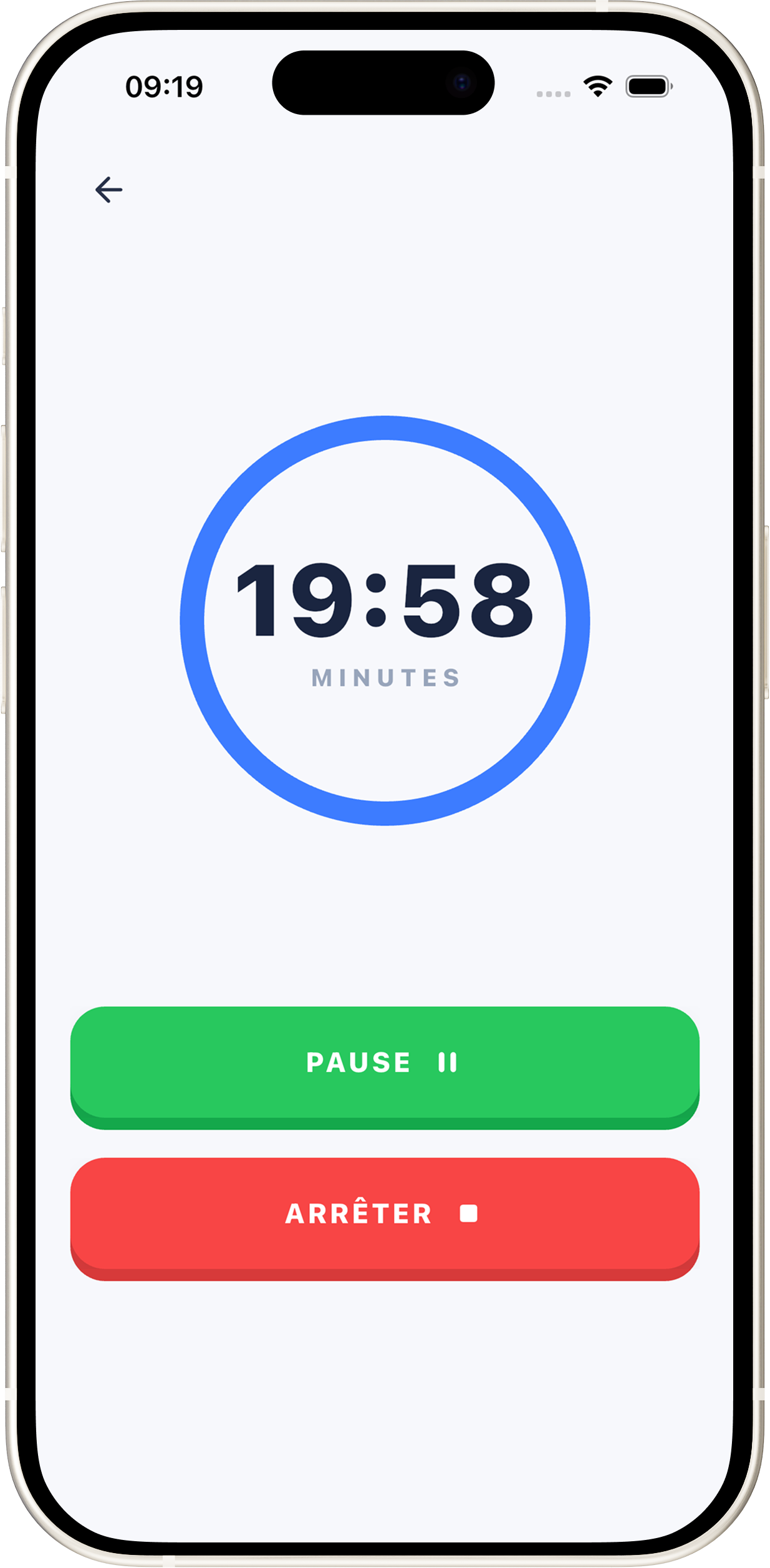 Minuteur de concentration Habisun réglé sur 25 minutes