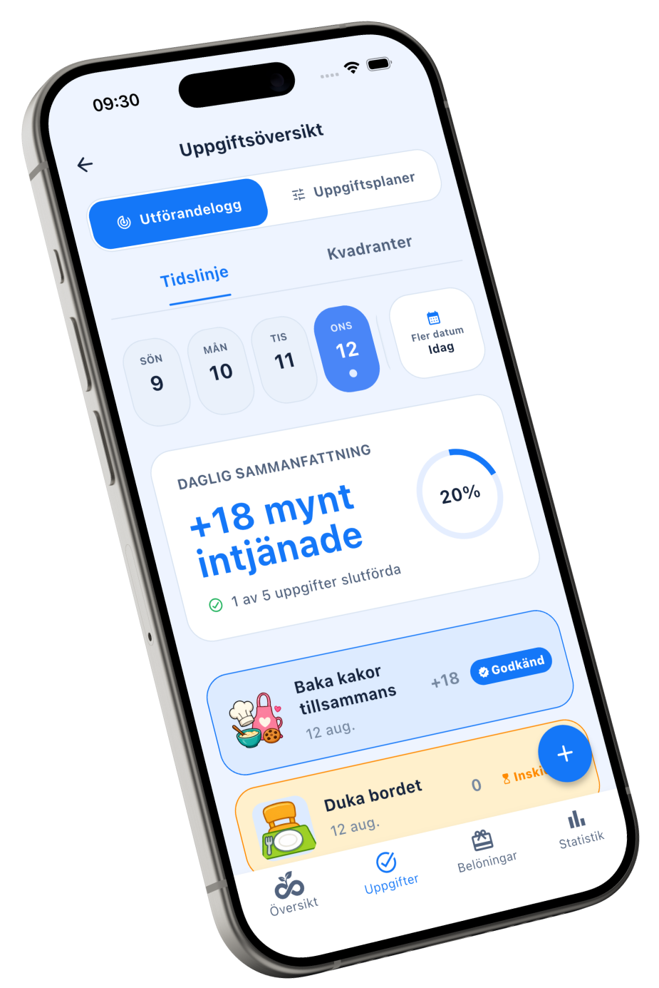 Vaneapp för rutiner som håller